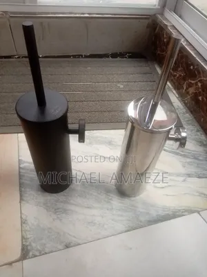 Black and Chrome Hanging Toilet Brush