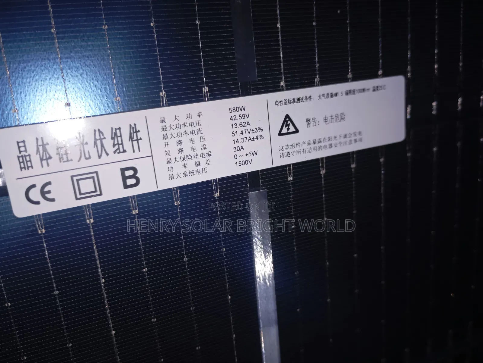 580w Solar Panel Bifacial Mono ( Brand New)