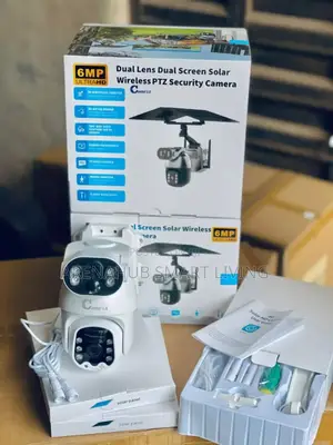 V380 Dual Lens PTZ Solar Powered Camera