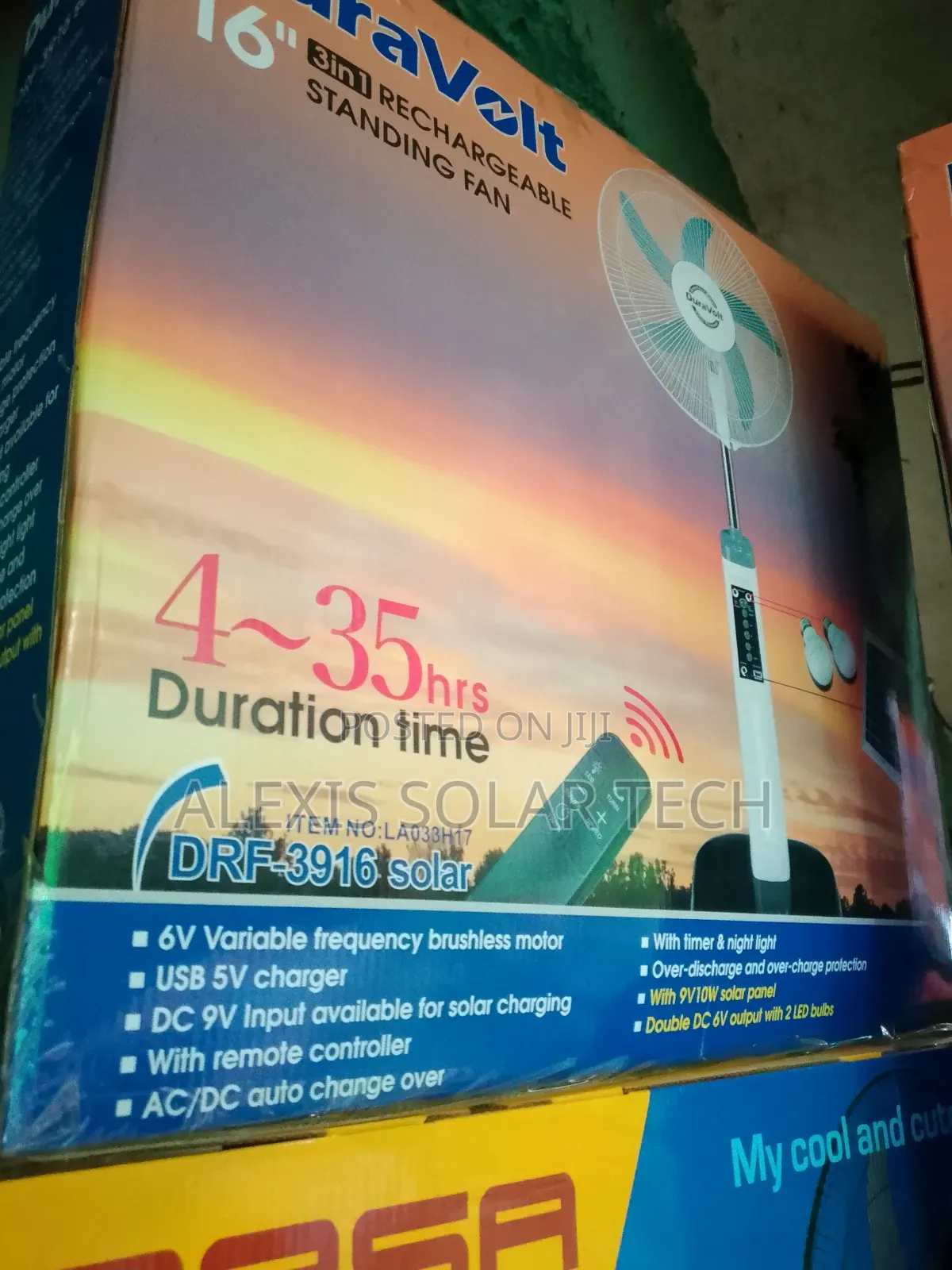 Duravolts Rechargeable Standing Fan