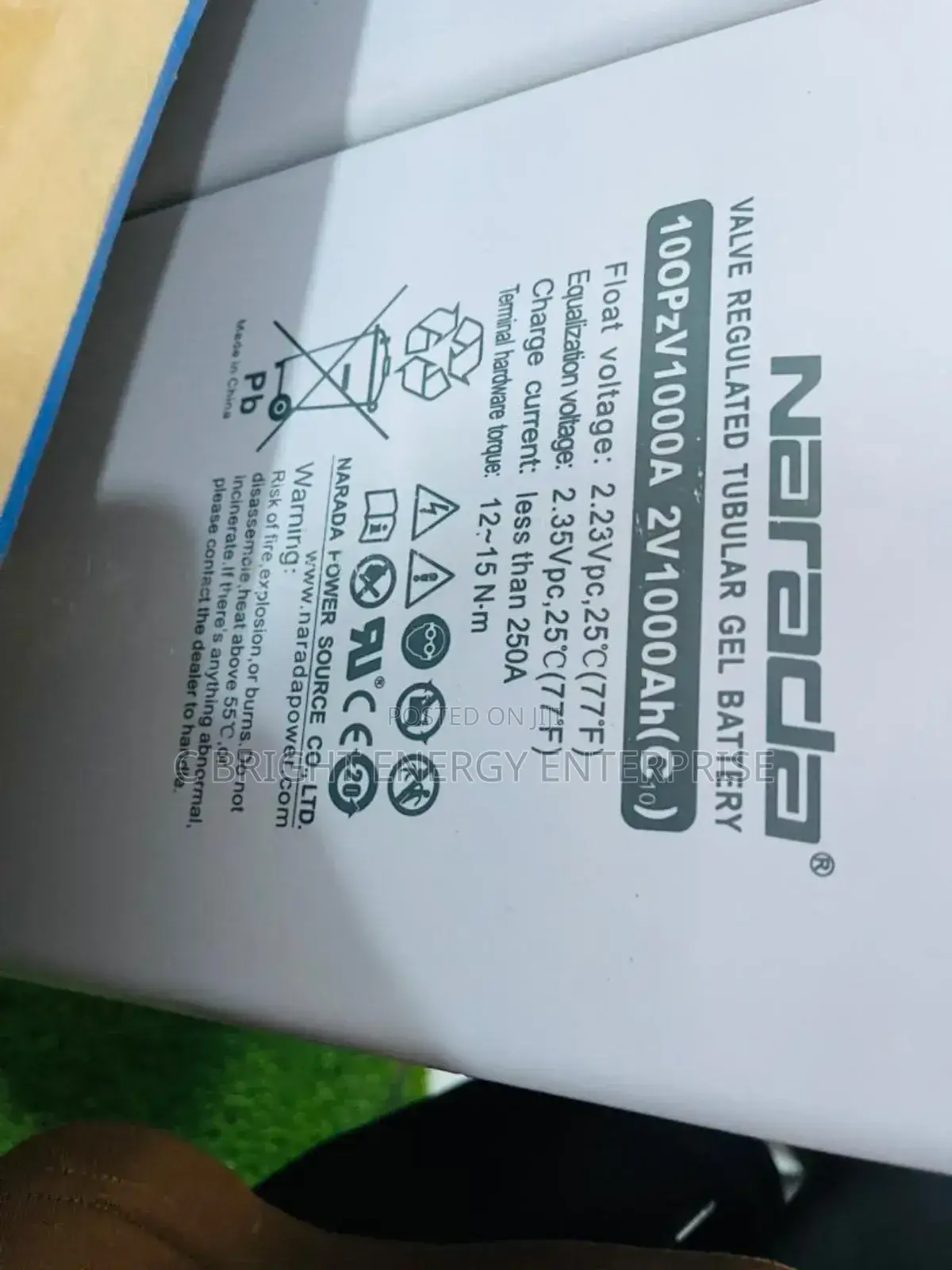 2v 1000ah Narada Solar Battery