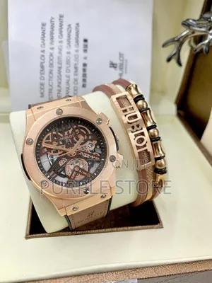 Hublot Leather_watch, Leather_bracelet Set