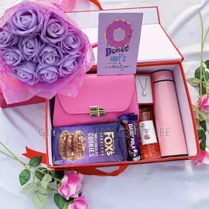 Gift Box and Flower Bouquet in Lagos