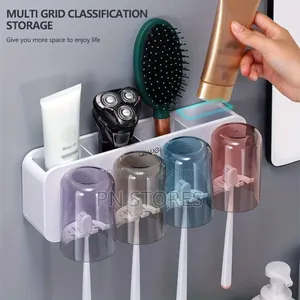 Hanging Toothbrush Holder With Wash Cups