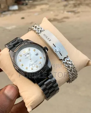 Photo - Rolex Black Watch*And Bracelet*,Combo.