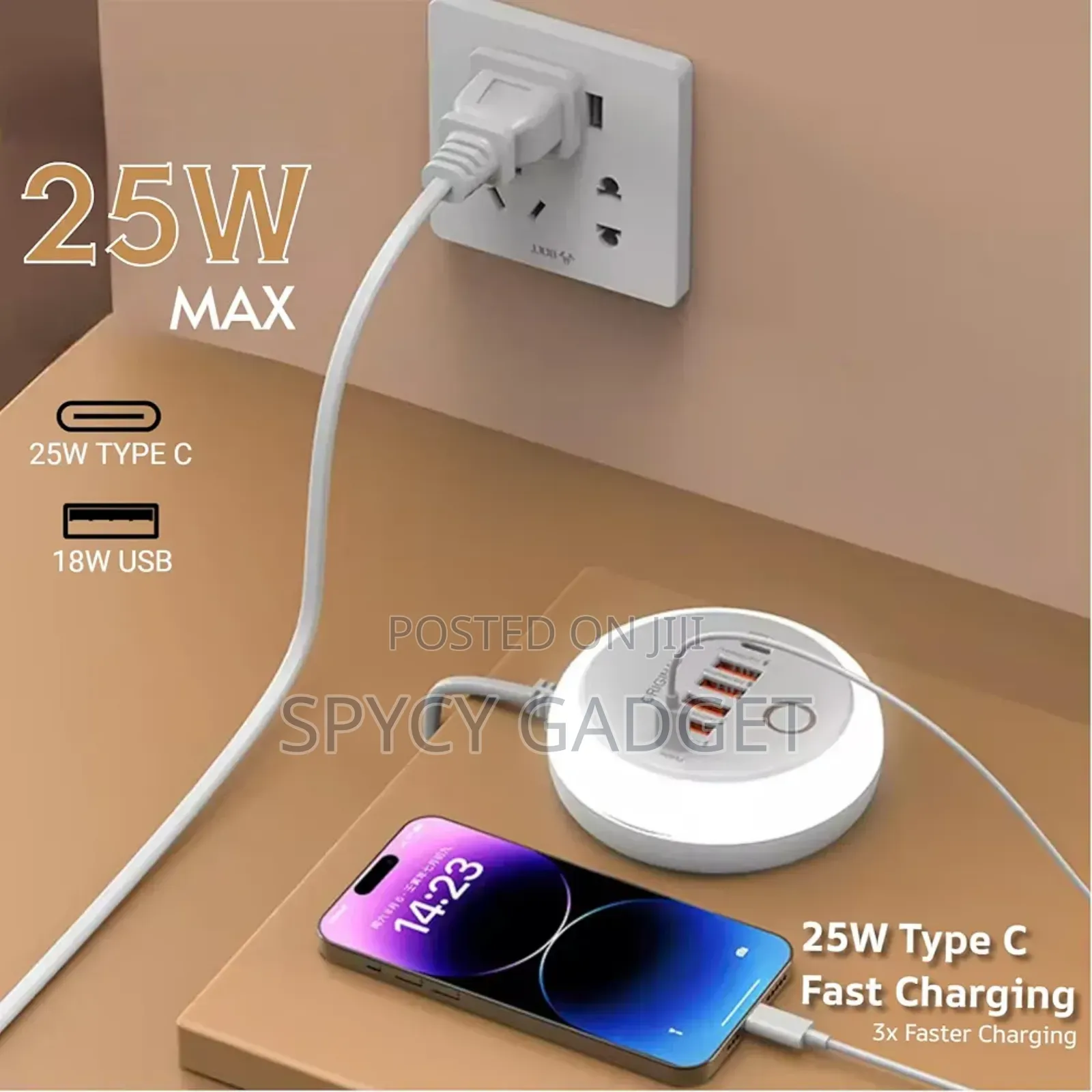 Multifunction LED Touch USB Type C Charging Station