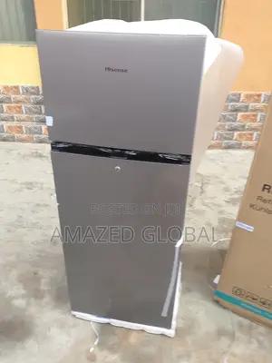 The New Hisense Silver Double Door Frigde + High Top Freezer