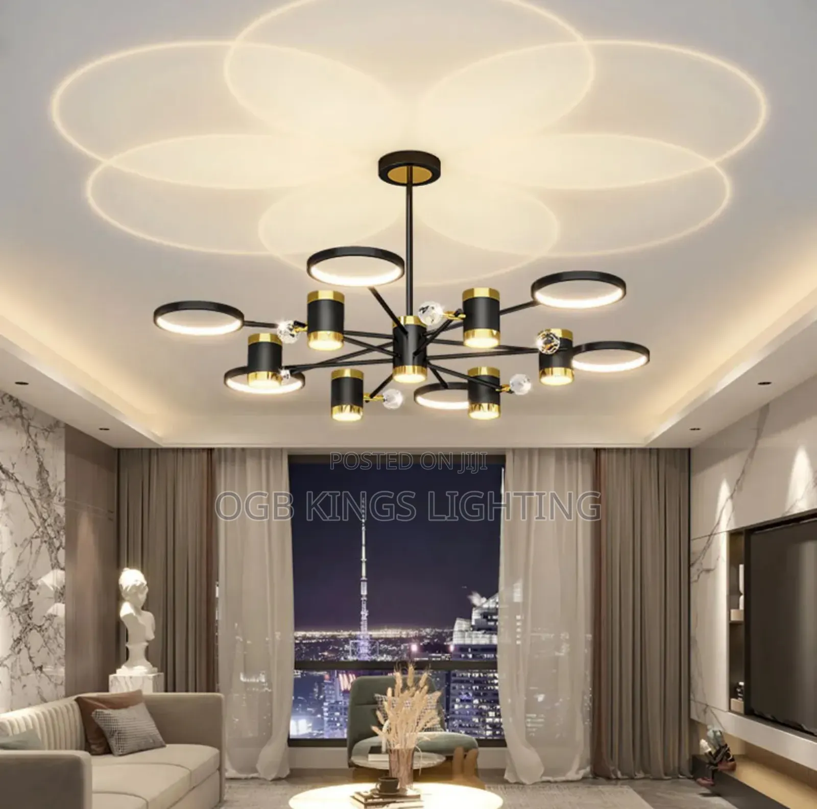 Nordic Black Starry Ceiling Chandelier Lighting Sitting Room