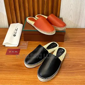 New Loro Piana Espadrille Seaside Walk Mule Shoes