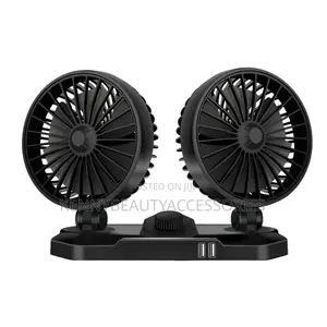 Konfulun Twin Head Rotable in Car USB Fan