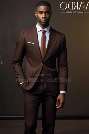 Louis Armoni Single Button Coffee Brown Suit