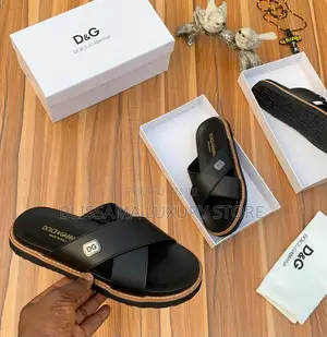 Luxury Dolce and Gabbana Leather Slides