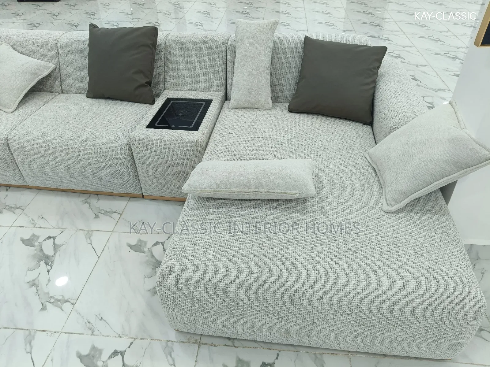 Corner Shape Sofa With Bluetooth Speaker 