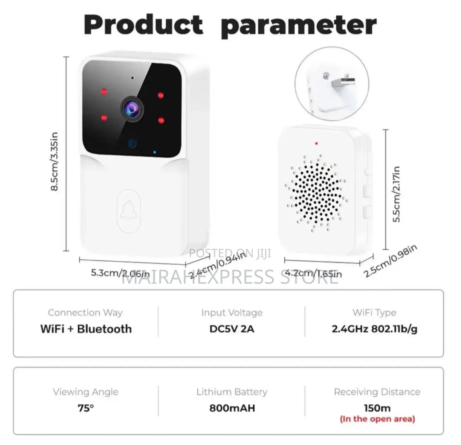Smart Mini Rechargeable Doorbell With Camera With Voice FXN