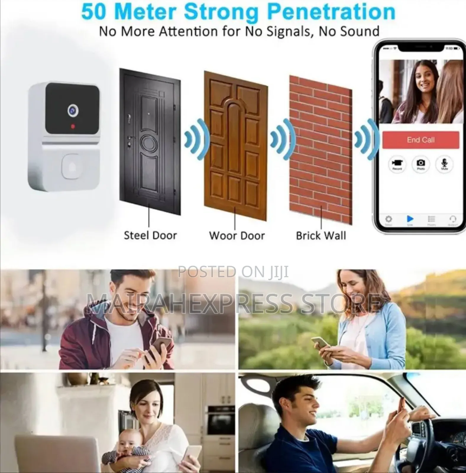 Smart Mini Rechargeable Doorbell With Camera With Voice FXN