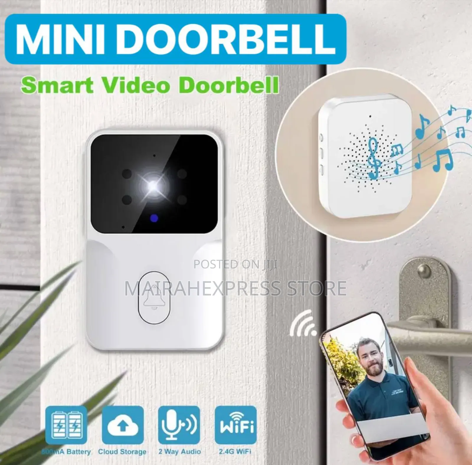 Smart Mini Rechargeable Doorbell With Camera With Voice FXN