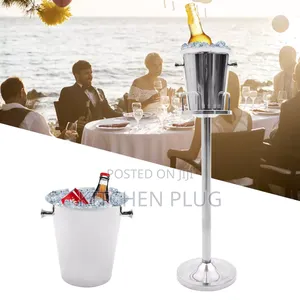 Free Standing Wine Chiller Ice Bucket Rack,