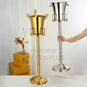 Free Standing Wine Chiller Ice Bucket Rack,