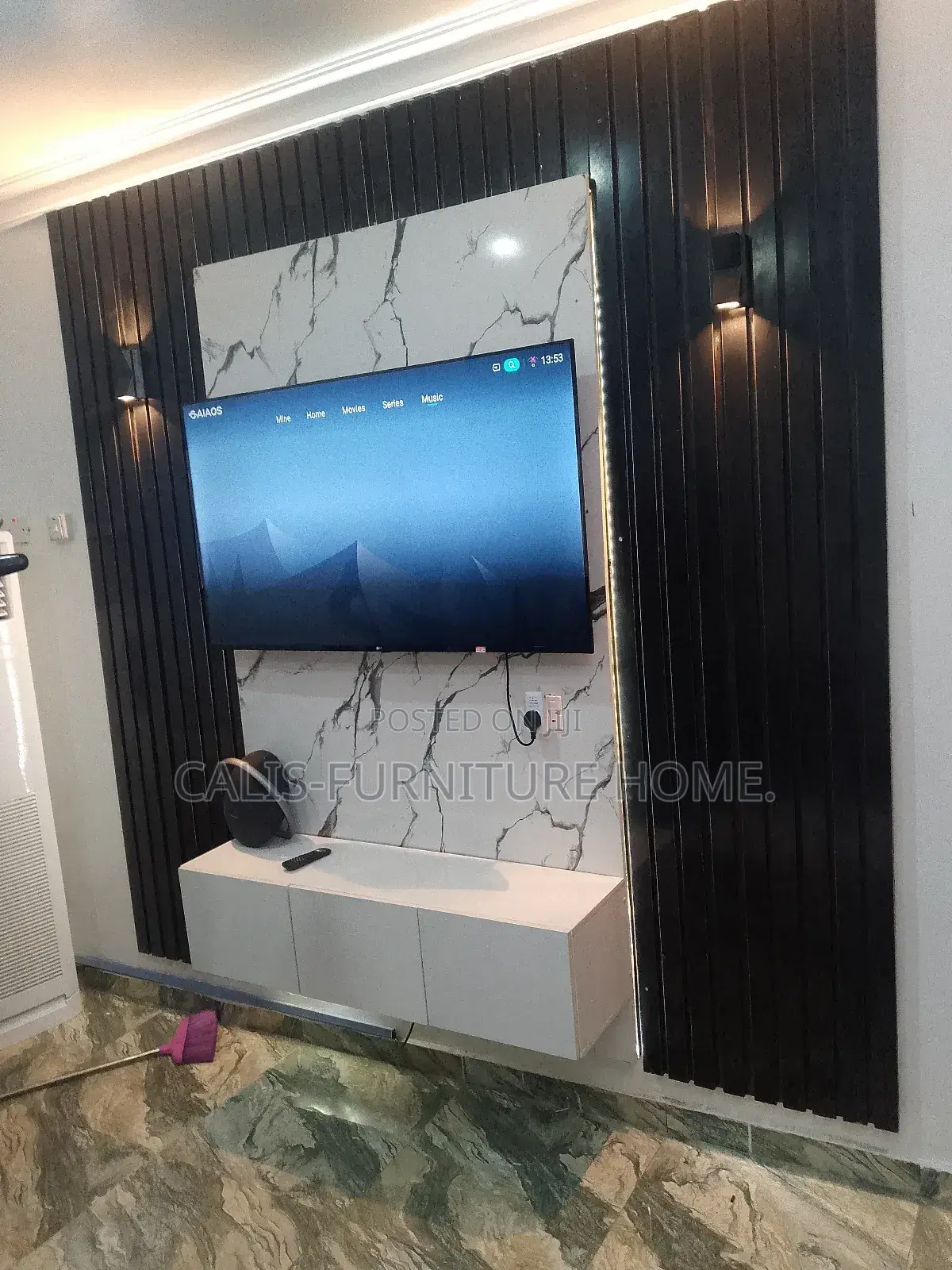 8ft X 8ft TV Console (Black and White)
