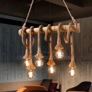 Star Wish Bamboo Hemp Rope Pendant Lights Creative