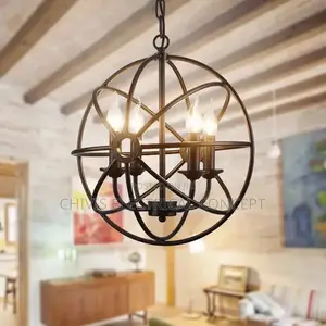 Antique Chandelier Loft Retro Wrought Iron Creative