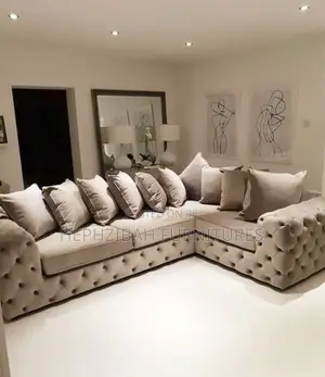 Chesterfield L Shaped Sofa With Pillows