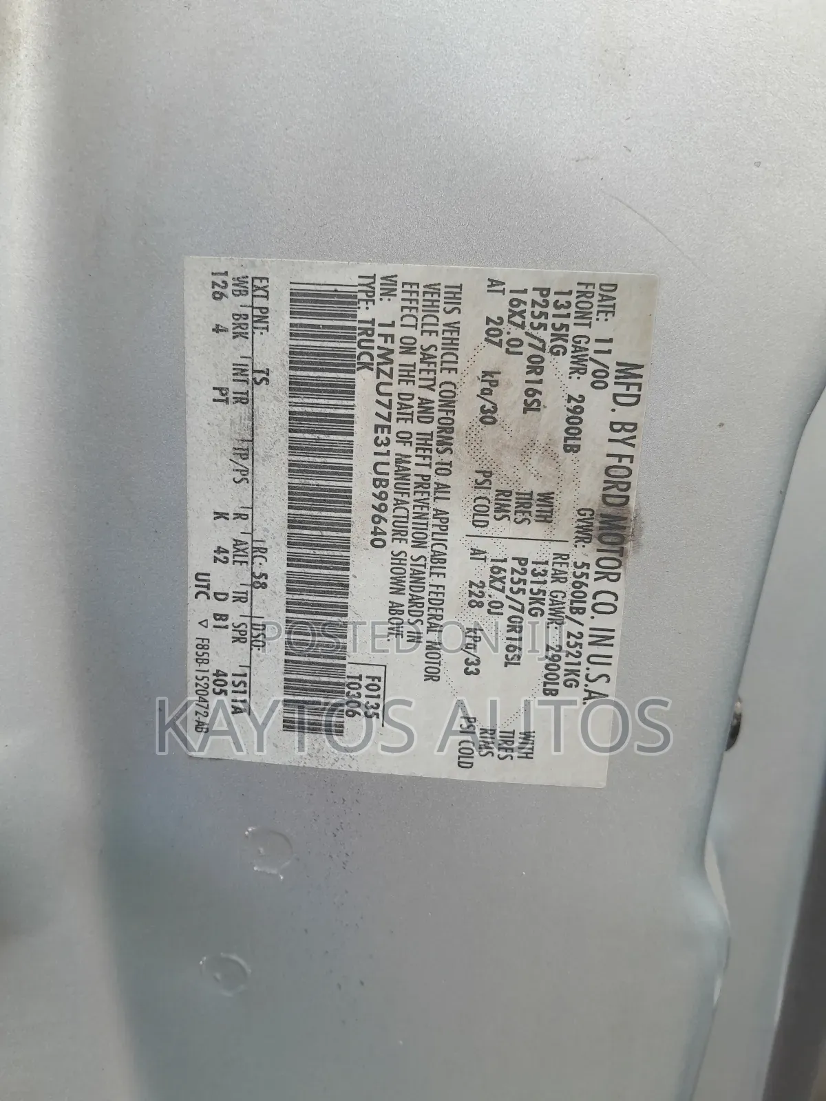 Ford Explorer Sport Trac 2001 Silver