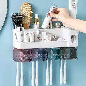 Toothpaste Holder With 4 Cups