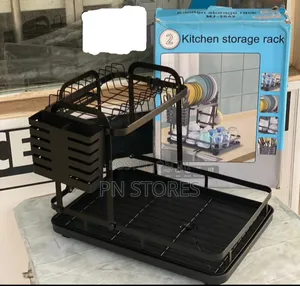2 Layers Kitchen Storage Plates Rack