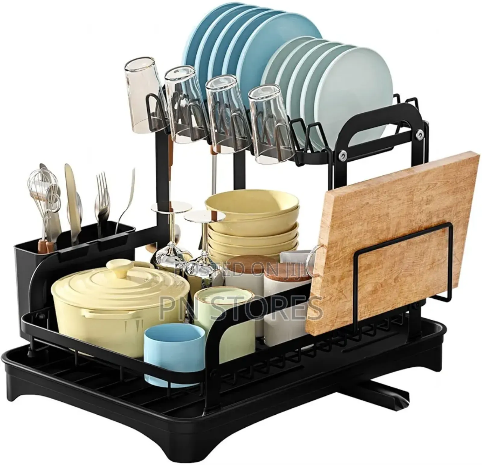 2 Layers Kitchen Storage Plates Rack