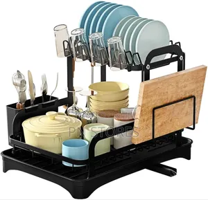 2 Layers Kitchen Storage Plates Rack