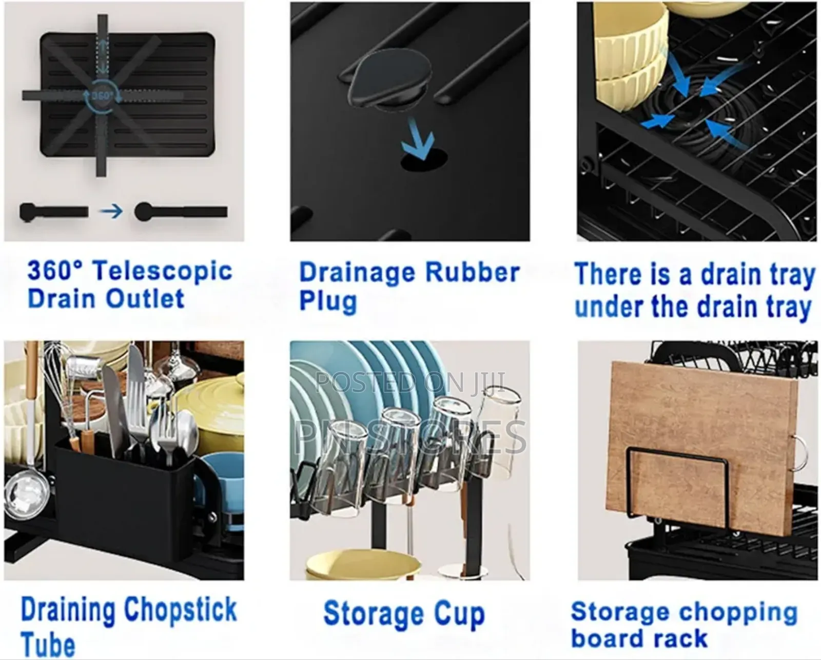 2 Layers Kitchen Storage Plates Rack