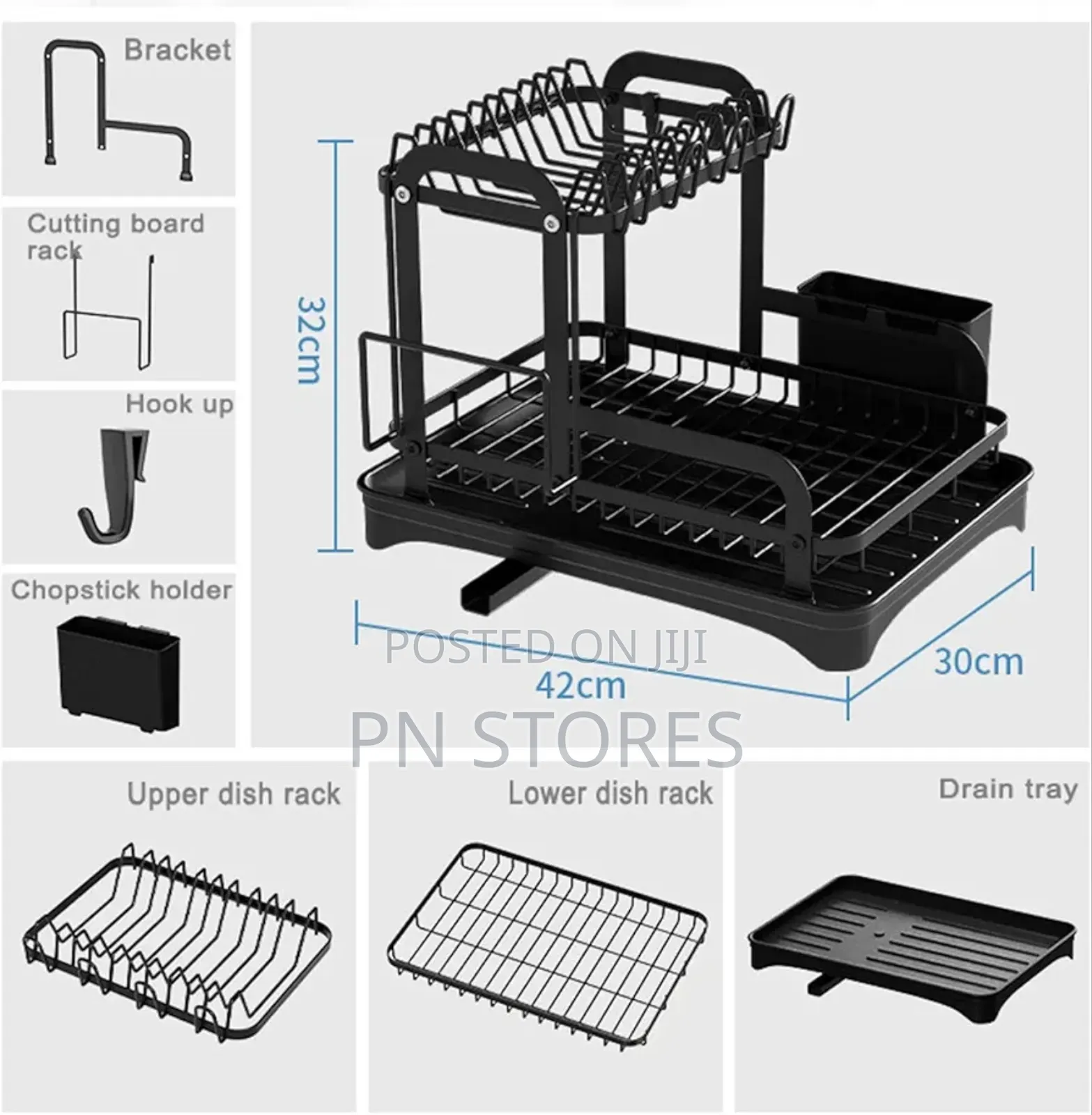 2 Layers Kitchen Storage Plates Rack