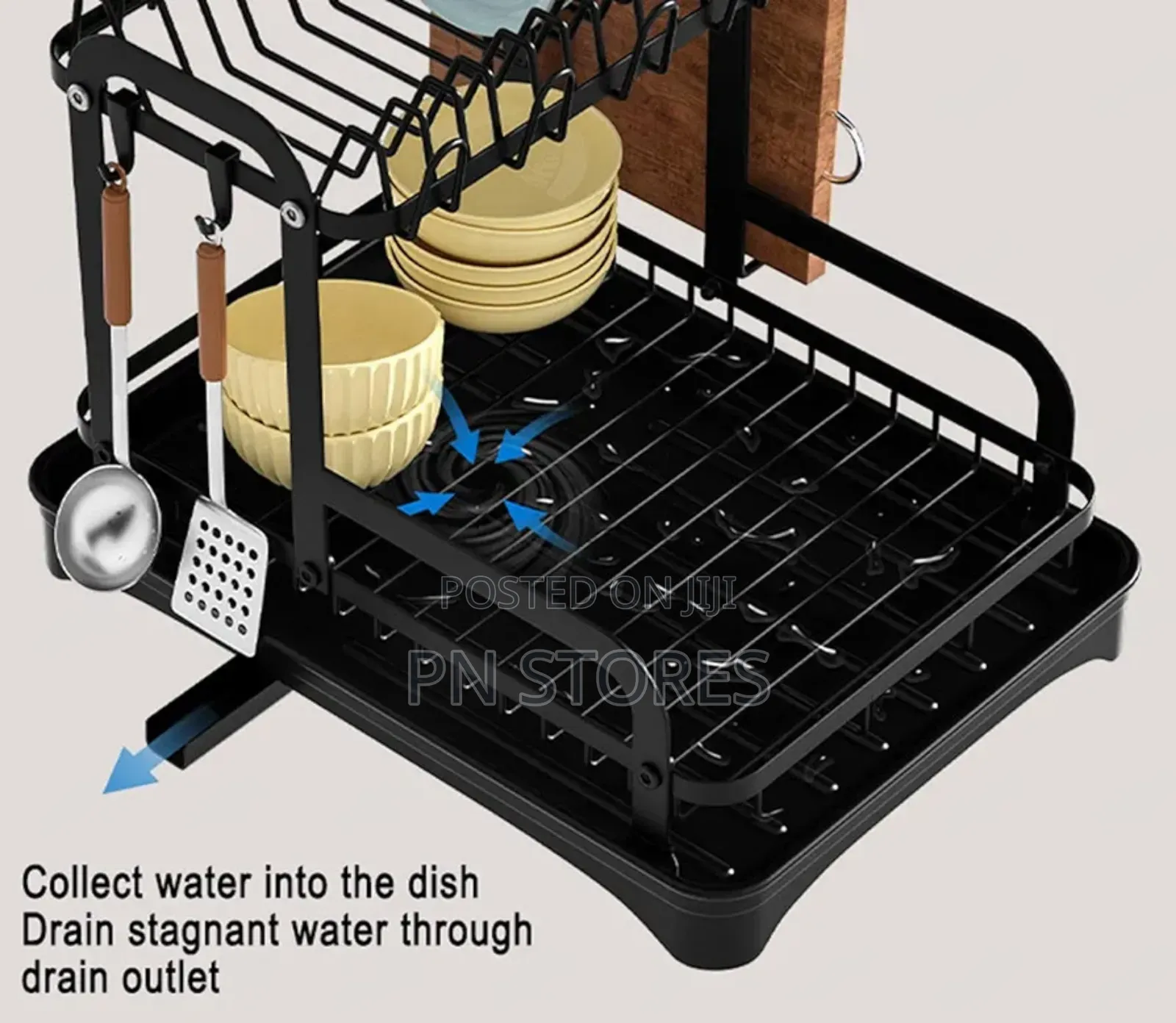 2 Layers Kitchen Storage Plates Rack