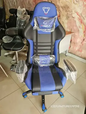 Blue and Black Game Chair
