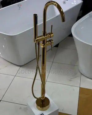 Gold Non Rusty Free Stand Bathtub Mixer Tap