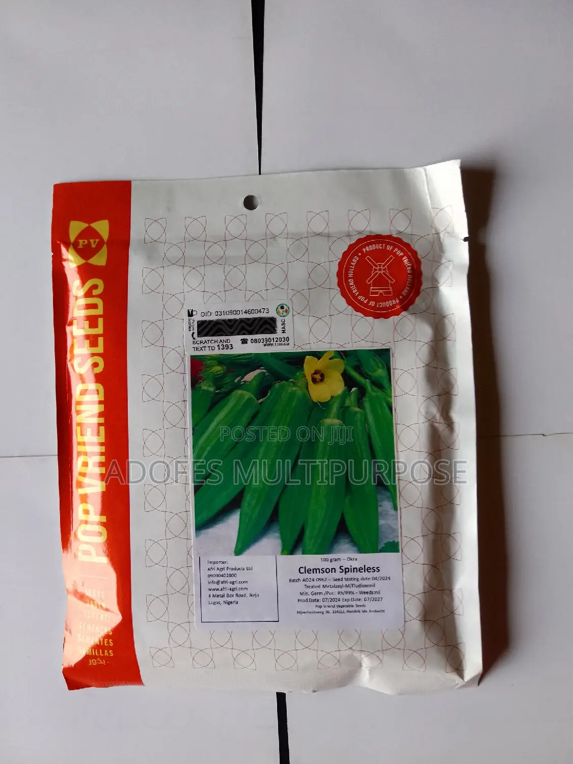 Okro Seeds Clemson Spineless 100g