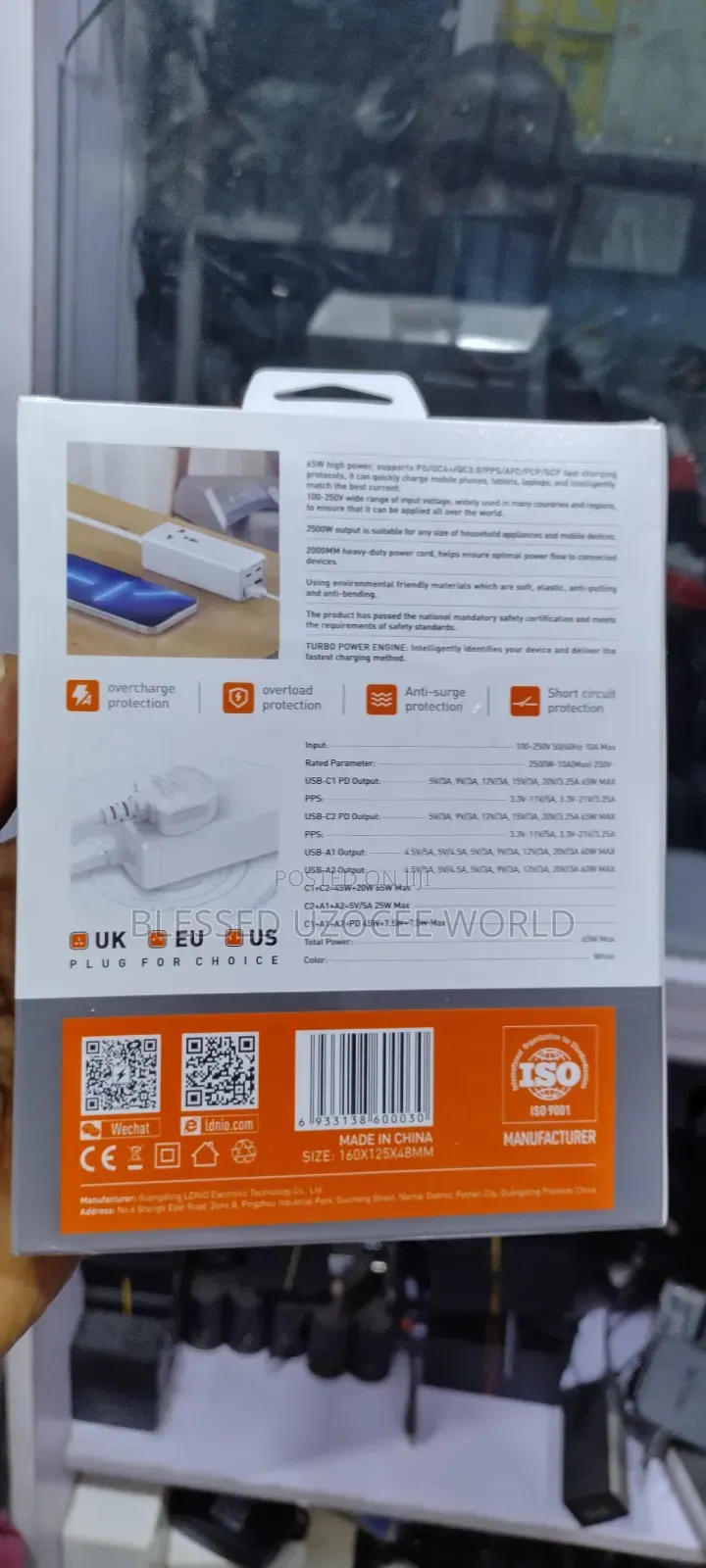 LDNIO 65w Desktop Power Strip Fast Charging Extension Socket