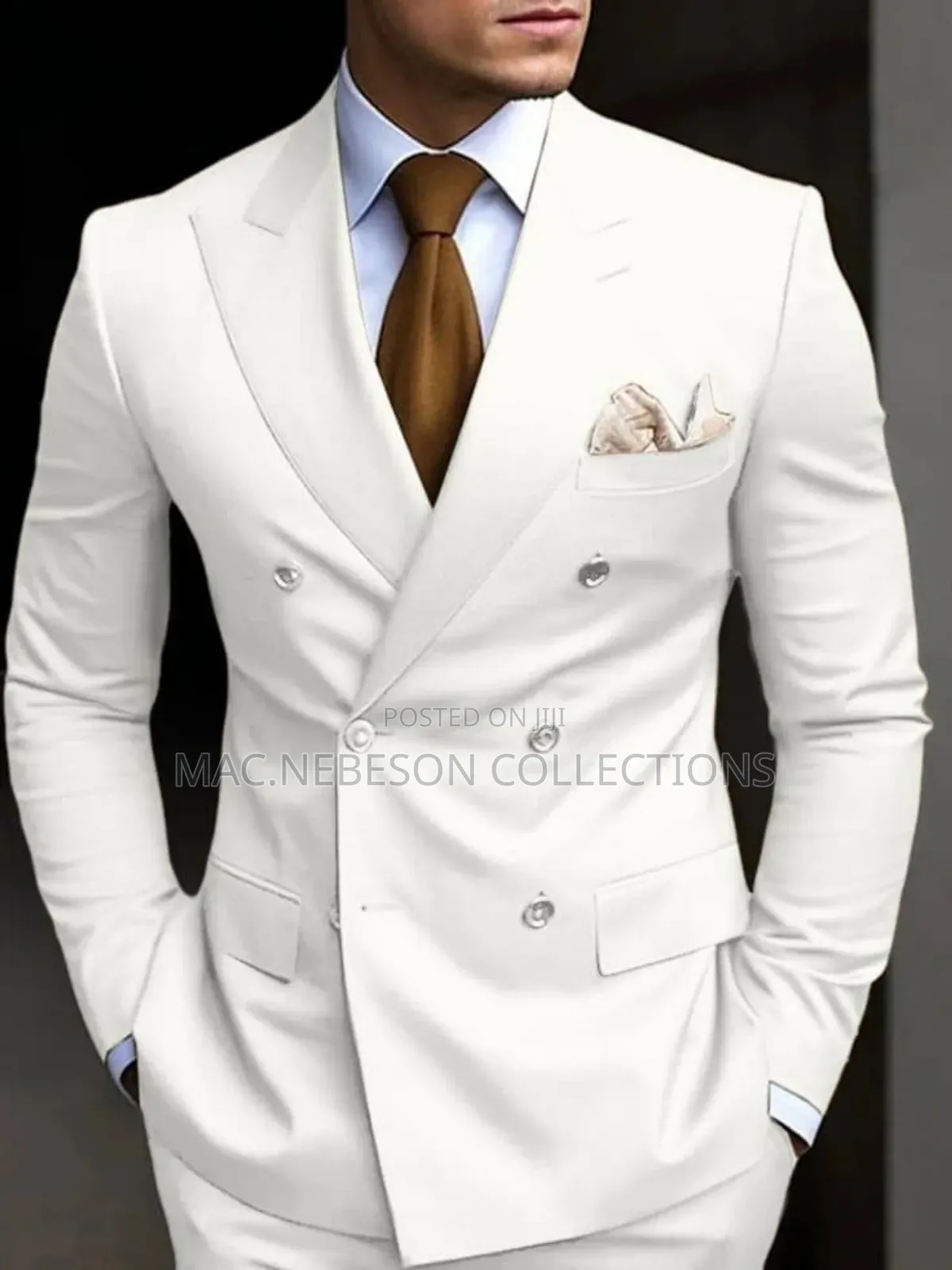 Louis Armoni Double Breasted White Suit