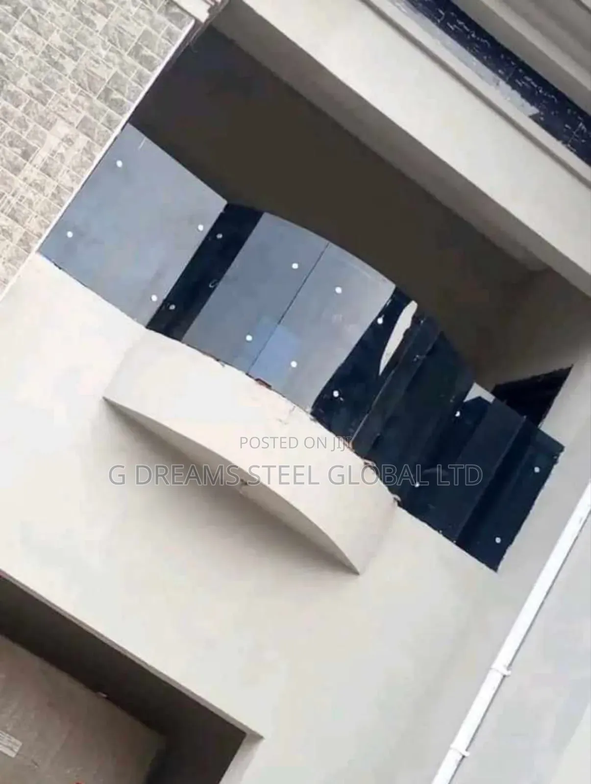 Dark Grey Handrails Glass