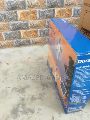 Brand New Duravolt 16 Inch Rechargeable Fan +Solar Panel