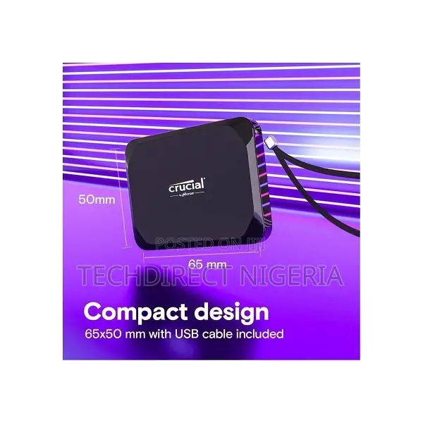 Crucial X9 2TB Portable SSD- Upto 1050mb/Sread -PC and Mac,