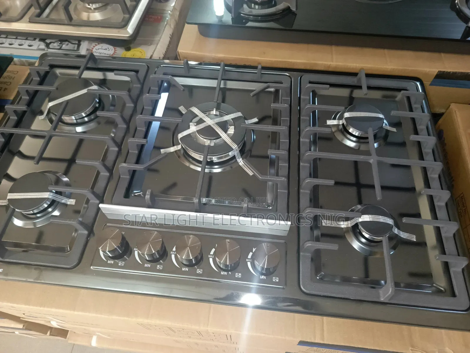 5 Burners Hob Black Stainless