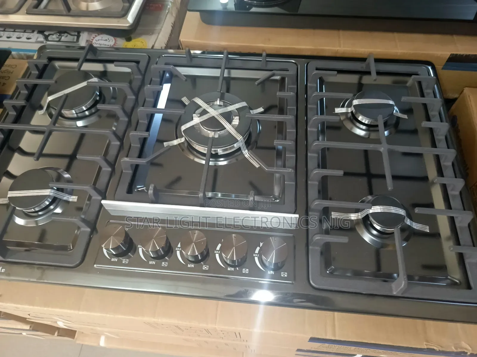 5 Burners Hob Black Stainless