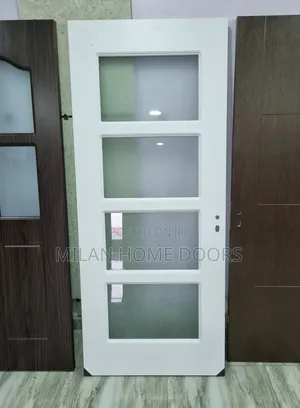3ft by 7ft White Kitchen to Dining Glass Door