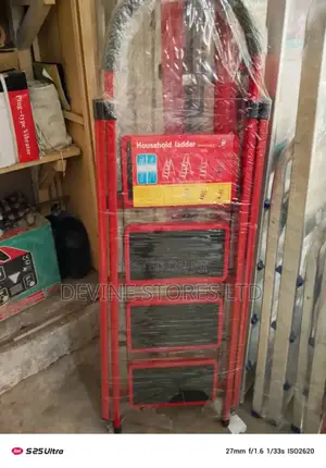 5 Steps Aluminum Red Ladder