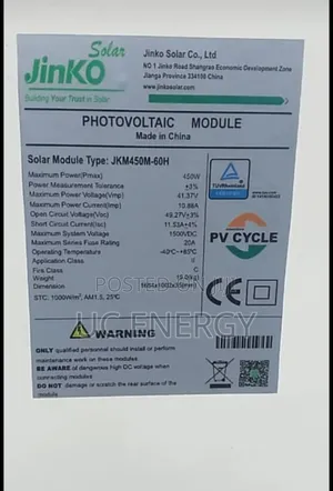 450 Watts Jinko Solar Panels