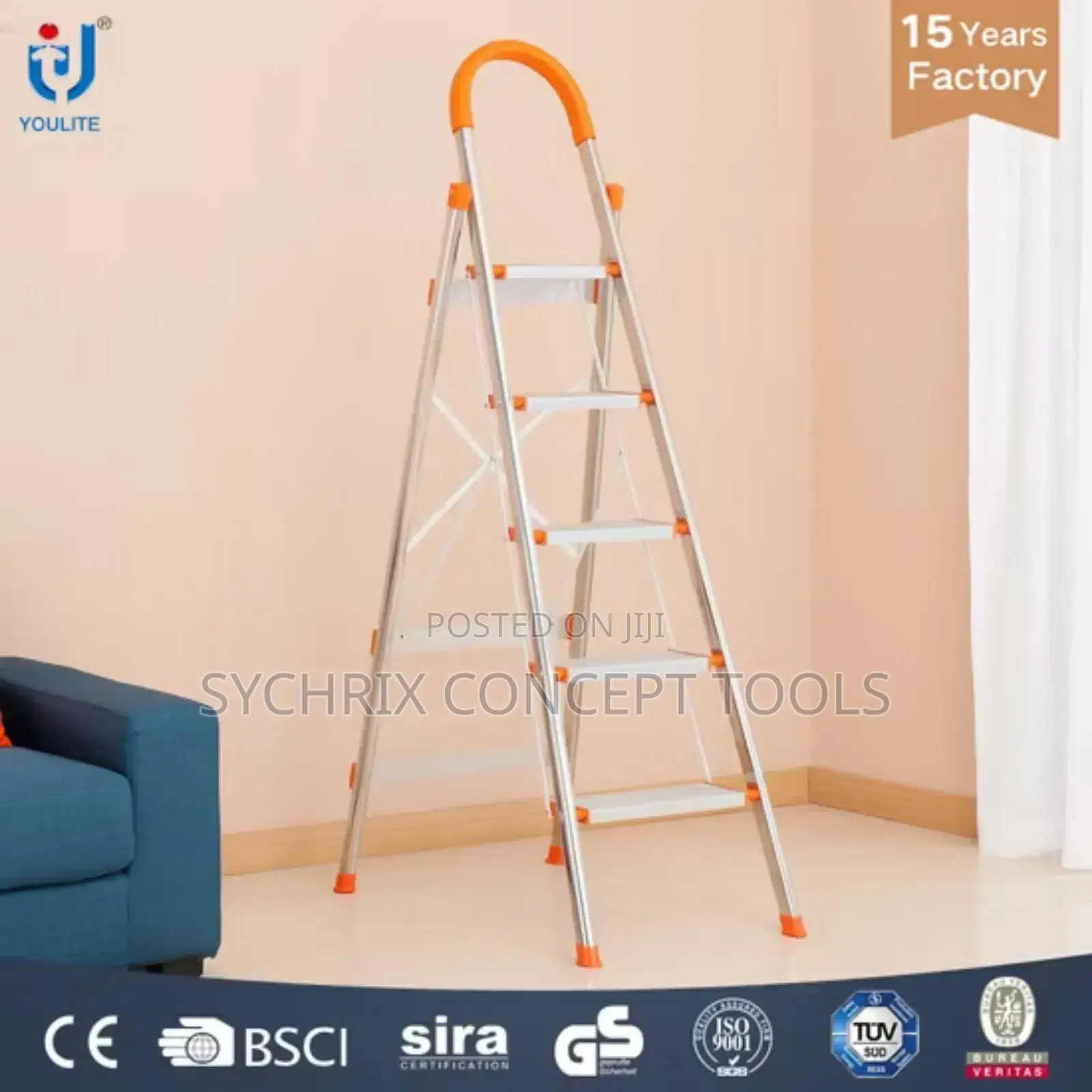 5 Step Folding Aluminum Ladder