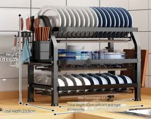 2 Layers Thickened Stainless Steel Multiple Layer Dish Rack