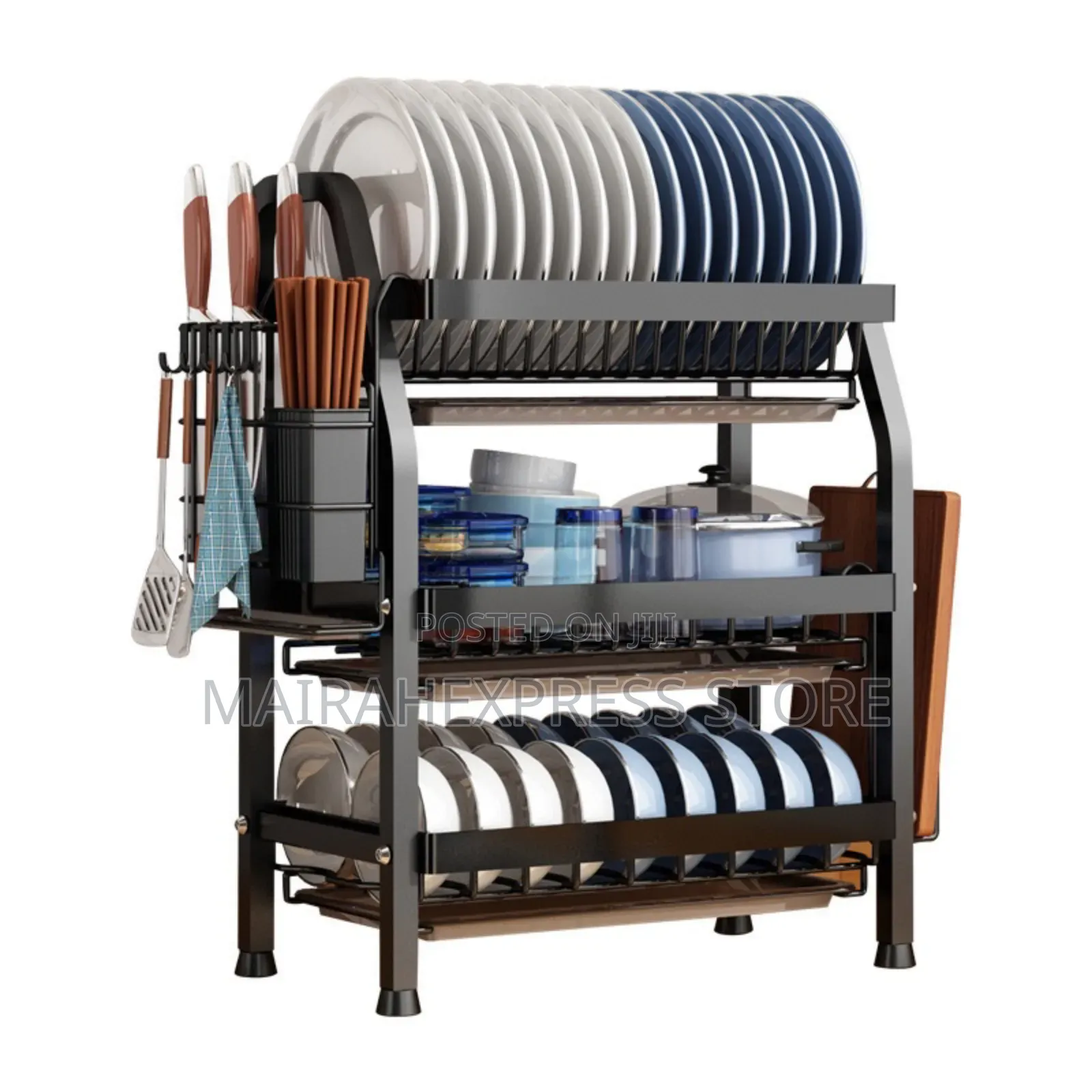 3 Layers Thickened Stainless Steel Multiple Dish Rack